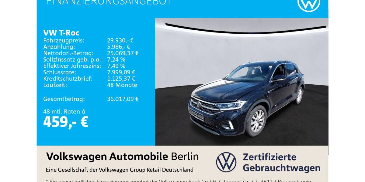 VW T-Roc 36.753 km 29.930 &euro; Berlin 12681